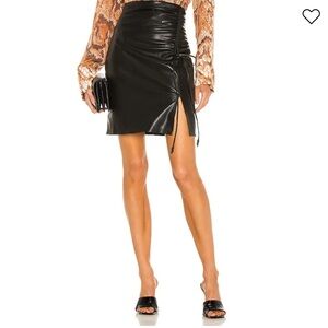 Nanushka Zow Vegan Leather Black Skirt